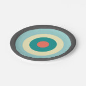 Grijze combinatie Bullseye Papieren Bordje (Gekanteld)