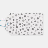 Grijze Confetti Stippen Cadeaulabel (Achterkant Horizontaal)