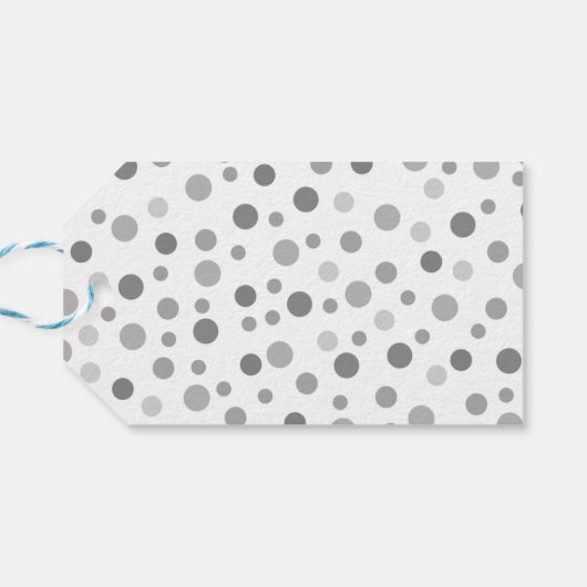 Grijze Confetti Stippen Cadeaulabel (Achterkant Horizontaal)