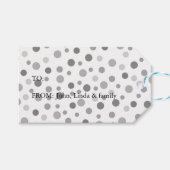 Grijze Confetti Stippen Cadeaulabel (Voorkant (Horizontaal))
