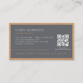 Grijze constructie professionele houten QR-code Visitekaartje (Achterkant)