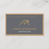 Grijze constructie professionele houten QR-code Visitekaartje (Voorkant)