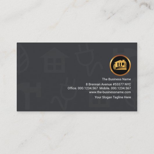 Grijze constructie Silhouette kleurrijke pictogram Visitekaartje (Achterkant)