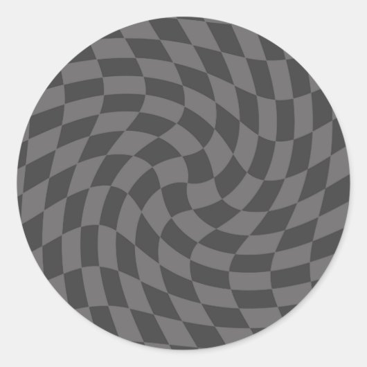 Grijze controle van het pastje Retro Ronde Sticker (Voorkant)