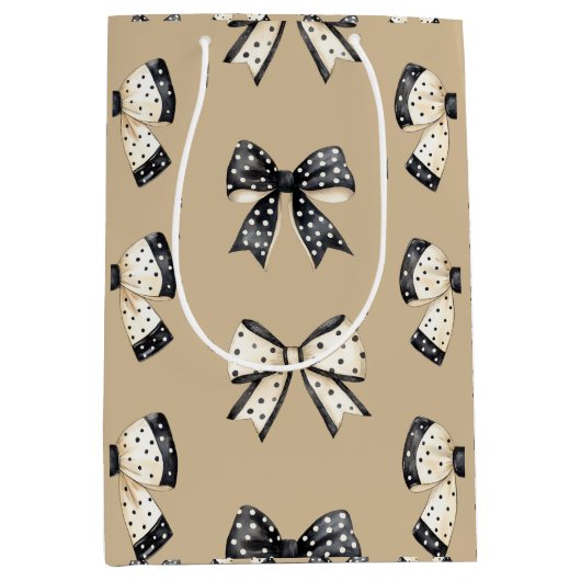 Grijze Coquette Halloween Bow Medium Cadeauzakje (Voorkant)