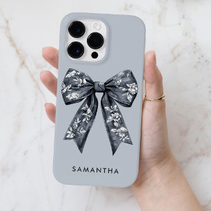 Grijze Coquette Vrouwelijke Toile de Jouy Boog met Case-Mate iPhone 14 Pro Max Hoesje