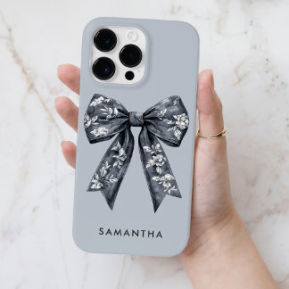 Grijze Coquette Vrouwelijke Toile de Jouy Boog met Case-Mate iPhone 14 Pro Max Hoesje