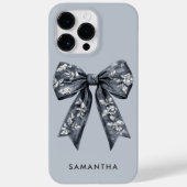 Grijze Coquette Vrouwelijke Toile de Jouy Boog met Case-Mate iPhone Case (Achterkant)