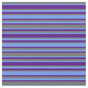Grijze, Cornflower Blue en Indigokleurige lijnen Stof
