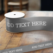 Grijze Creëer eigen — Maak het uw eigen aangepaste Satijnen Lint