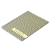 Grijze Crème Geometrisch Ontwerp Notitieboek (Linkerzijde)