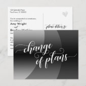 Grijze Curven Verandering van Plannen Bruiloft Upd Briefkaart (Voorkant / Achterkant)