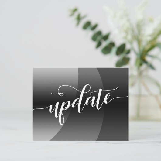 Grijze Curves Uitgestelde bruiloft Update Notice Briefkaart (Staand voorkant)