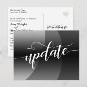 Grijze Curves Uitgestelde bruiloft Update Notice Briefkaart (Voorkant / Achterkant)