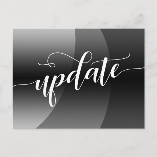 Grijze Curves Uitgestelde bruiloft Update Notice Briefkaart (Voorkant)