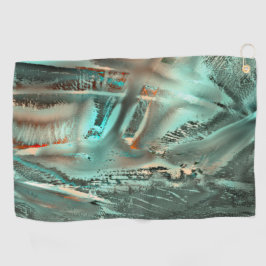 Grijze cyaan textuur en ruwe digitale uitsnede golfhanddoek