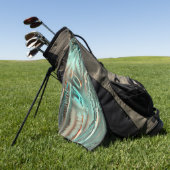 Grijze cyaan textuur en ruwe digitale uitsnede golfhanddoek (Groen)