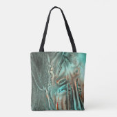 Grijze cyaan textuur en ruwe digitale uitsnede tote bag (Achterkant)