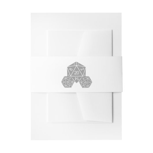 Grijze D20-ijsband Uitnodigingen Wikkel (Voorkant Voorbeeld)