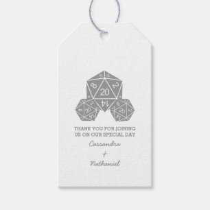 Grijze D20-Labels voor weddenschappen Cadeaulabel