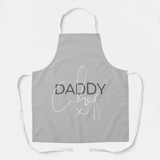 Grijze Daddy Chef Schort (Voorkant)