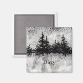 'Grijze dag' vuile wasmachine status magneet. Magneet (Voorkant / Achterkant)