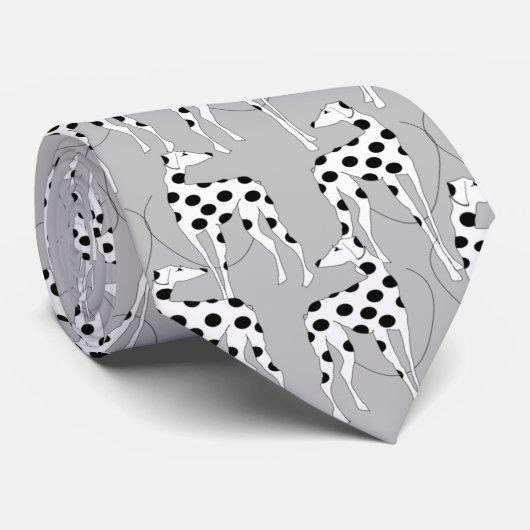 Grijze Dalmatische Stropdas (Minimaal ontwerp op Z (Opgerold)
