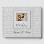 Grijze Damask 25e SIlver Jubileum met Foto Gastenboek (Achterkant)