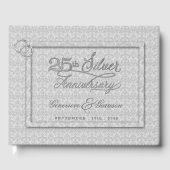 Grijze Damask 25e SIlver Jubileum met Foto Gastenboek (Voorkant)