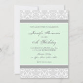 Grijze Damask 40e Birthday Party Kaart (Achterkant)