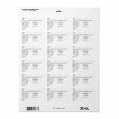 Grijze Damask Bruiloft Favor Labels / Stickers (Full Sheet)