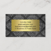 Grijze Damask en Gold Handmade Spa en Beauty Visitekaartje (Achterkant)