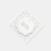 Grijze Damask met decoratief Label en kruis Servetten (Hoek)