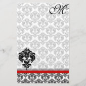Grijze Damask Monogram 100% gerecycled papier (Voorkant)