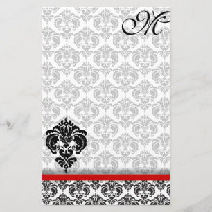 Grijze Damask Monogram 100% gerecycled papier