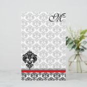 Grijze Damask Monogram 100% gerecycled papier (Staand voorkant)