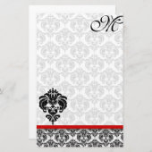 Grijze Damask Monogram 100% gerecycled papier (Voorkant / Achterkant)