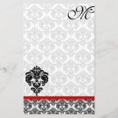 Grijze Damask Monogram 100% gerecycled papier (Voorkant)