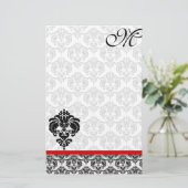 Grijze Damask Monogram 100% gerecycled papier (Staand voorkant)