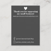 Grijze Damask Soap Sample Display Visitekaartje (Achterkant)