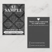 Grijze Damask Soap Sample Display Visitekaartje (Voorkant / Achterkant)