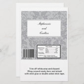 Grijze Damask Wedding Large Snoep Bar Wrap met twe (Voorkant / Achterkant)