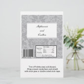 Grijze Damask Wedding Large Snoep Bar Wrap met twe (Staand voorkant)