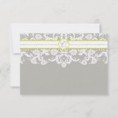 Grijze Damask zwaait donkerbruin RSVP (Achterkant)