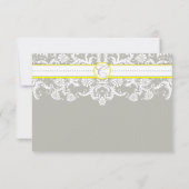 Grijze Damask zwaait donkerbruin RSVP (Achterkant)