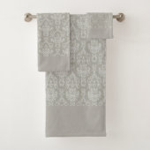Grijze Damast Bad Handdoek (Insitu)