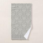 Grijze Damast Bad Handdoek (Handdoek)