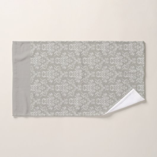 Grijze Damast Bad Handdoek (Handdoek)