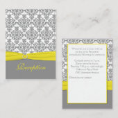 Grijze Damast met Gele Receptie Kaart (Voorkant / Achterkant)