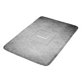 Grijze  Damast Monogram Badmat (Gekanteld)